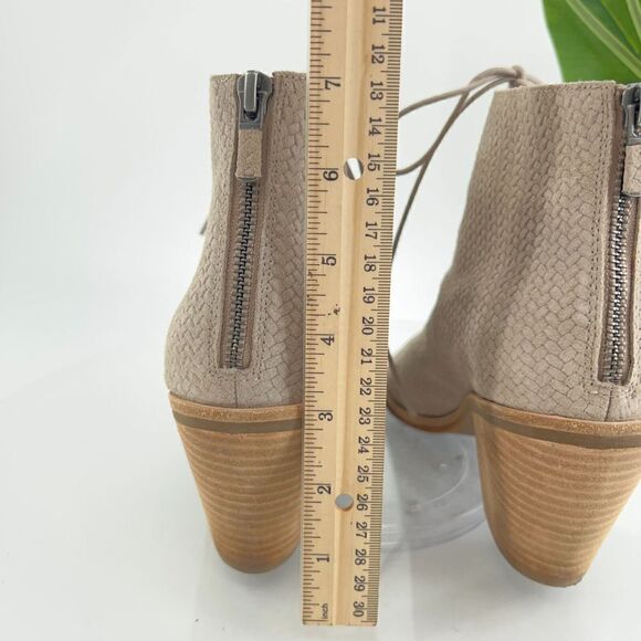 Eileen Fisher Womens Slew Sandal Size 10 Lace Up Bootie Tan Suede Open Toe Heel - Picture 8 of 16